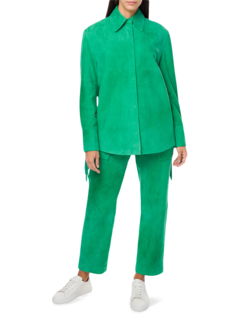 Suede Straight-Fit Pants