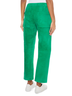 Suede Straight-Fit Pants