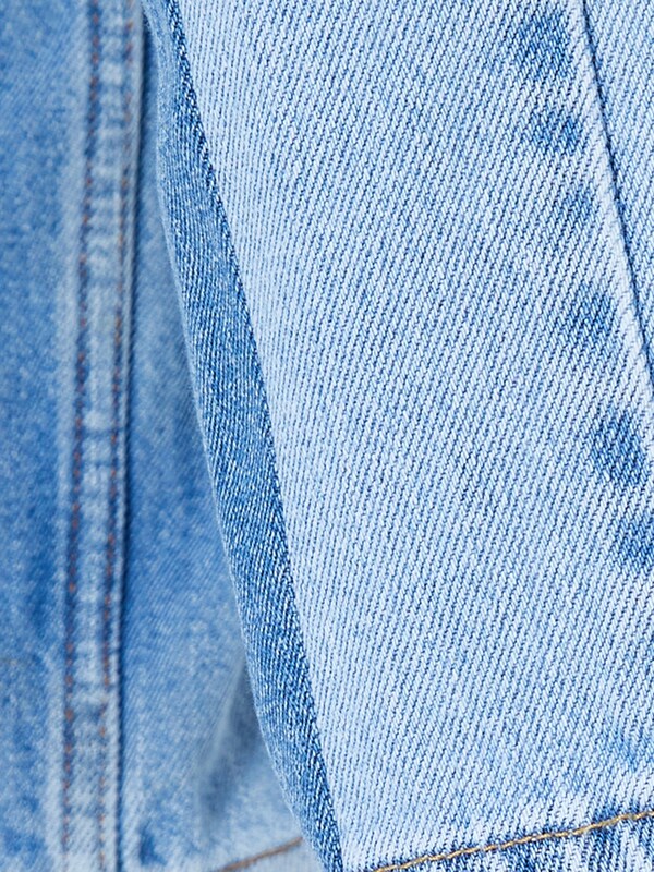 Blue Contrast Straight Leg Jeans