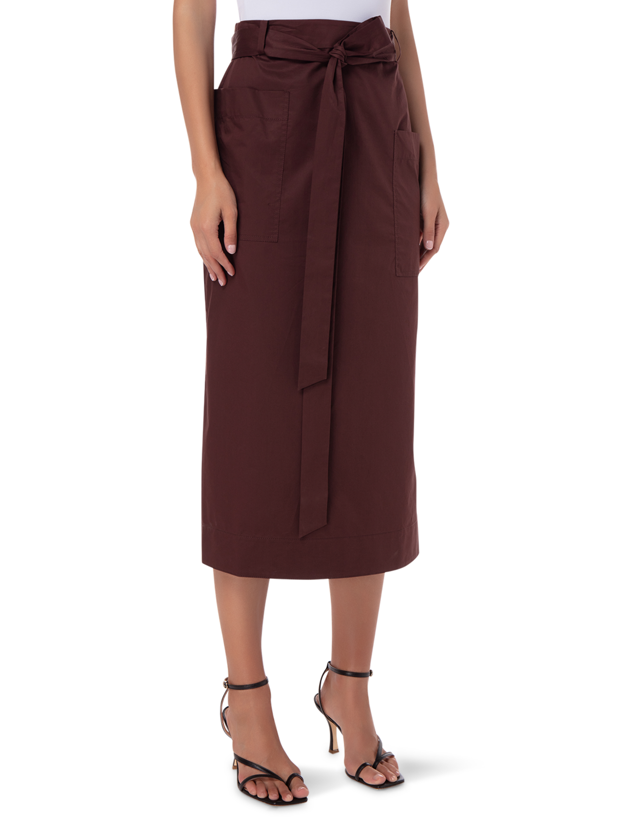 Api Maria Tibi Tibi ECO POPLIN LEAN BACK WRAP SKIRT | THAT