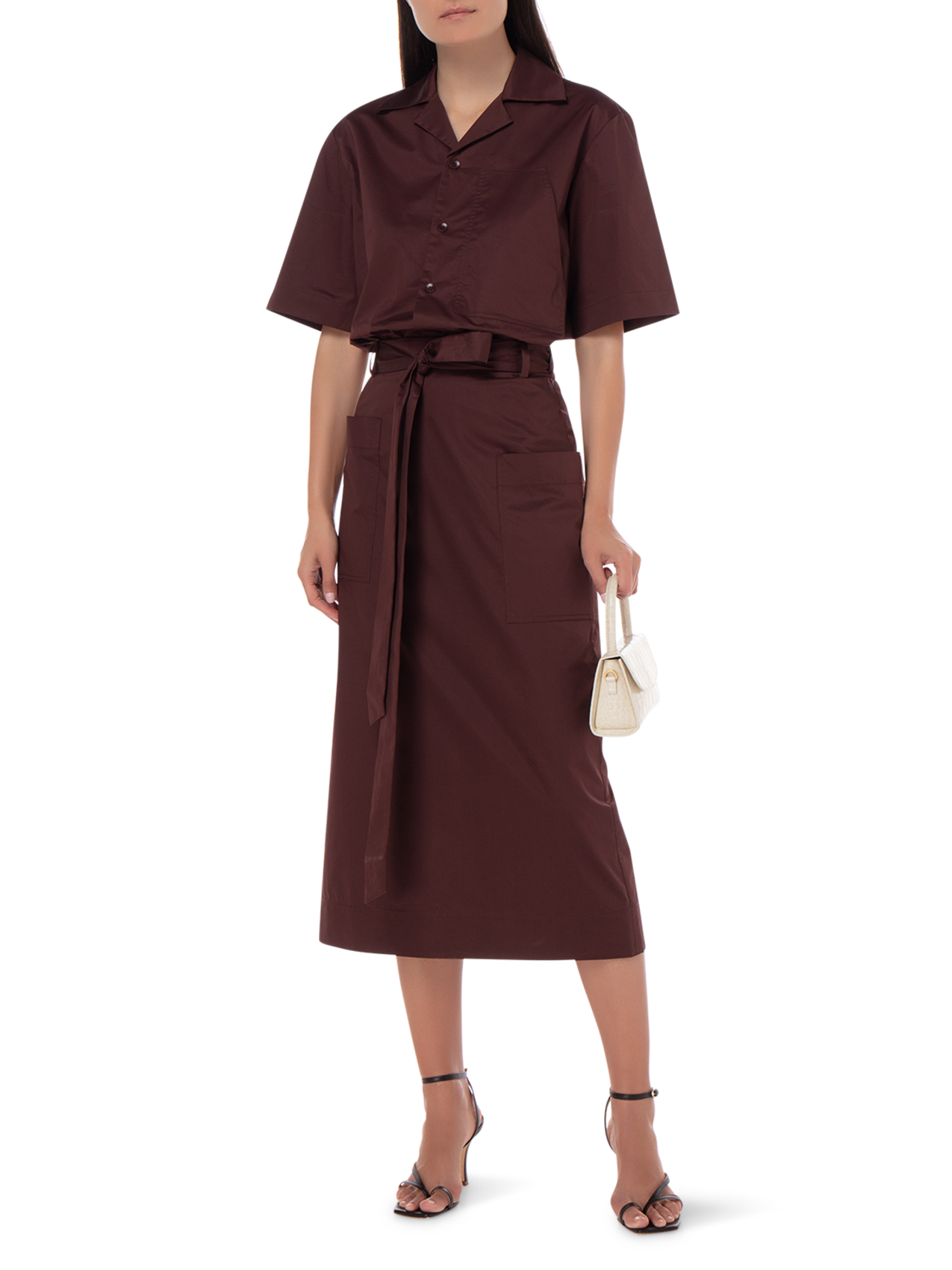 Api Maria Tibi Tibi ECO POPLIN LEAN BACK WRAP SKIRT | THAT