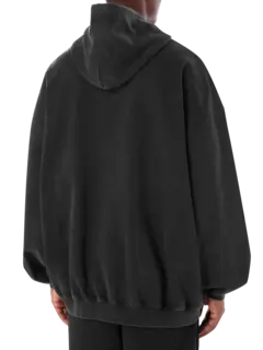 سويت شيرت بغطاء للرأس مزين برمز أناركي مزدوج