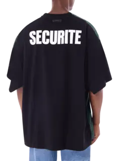 تيشرت بتصميم مزدوج مزين بكلمتي "Polizei " و"Securite"