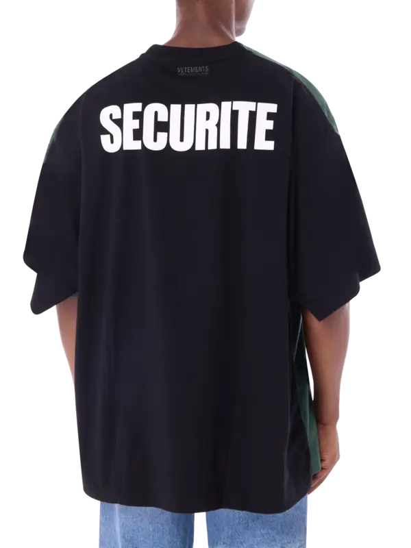 تيشرت بتصميم مزدوج مزين بكلمتي "Polizei " و"Securite"