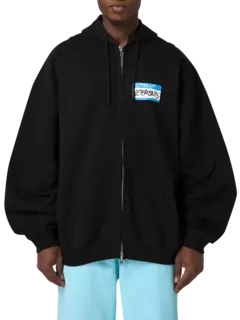 هودي بسحاب مطبوع بعبارة "My Name Is Vetements"