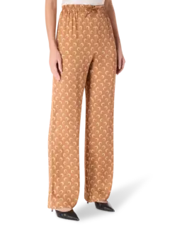 بنطال فلو برباط مزين بطبعة قمر