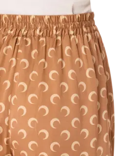 بنطال فلو برباط مزين بطبعة قمر