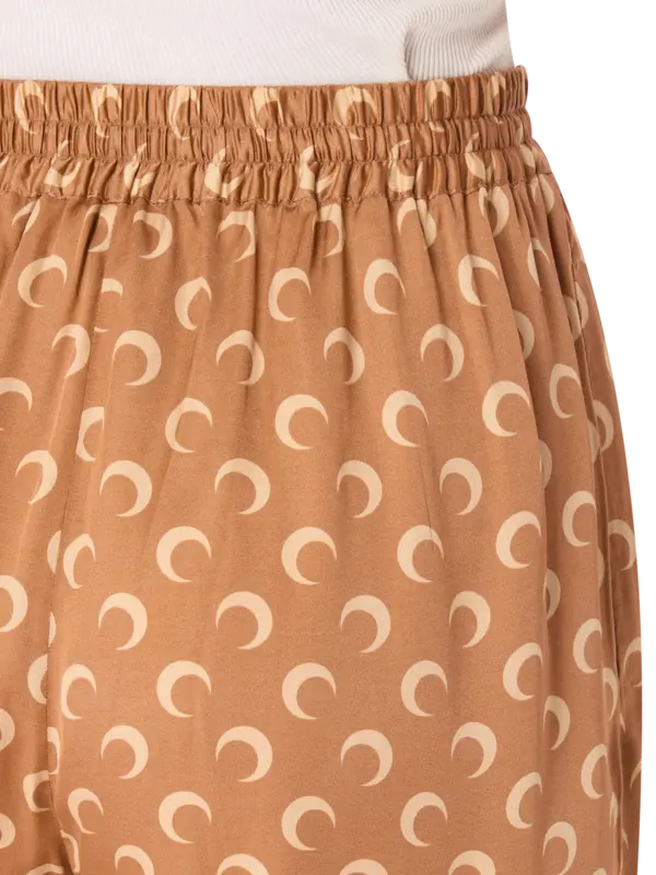 بنطال فلو برباط مزين بطبعة قمر