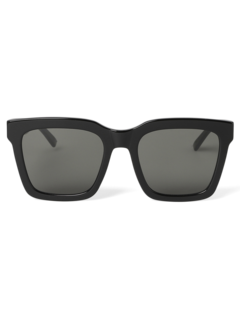 Solid Black Square Frame Sunglasses