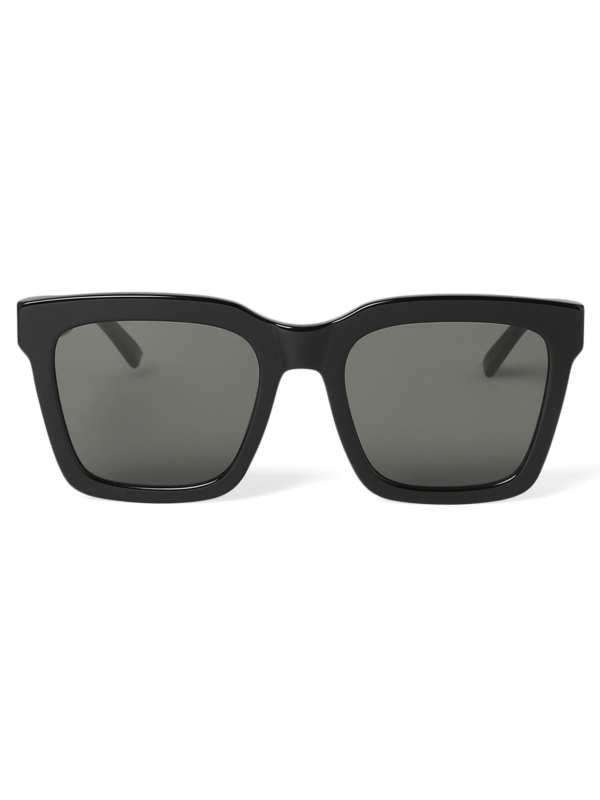 Solid Black Square Frame Sunglasses