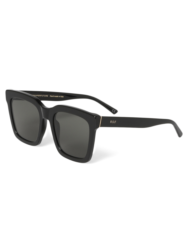 Solid Black Square Frame Sunglasses