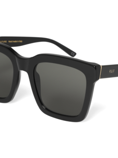 Solid Black Square Frame Sunglasses