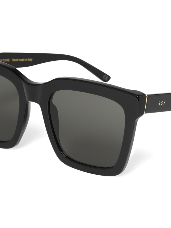 Solid Black Square Frame Sunglasses