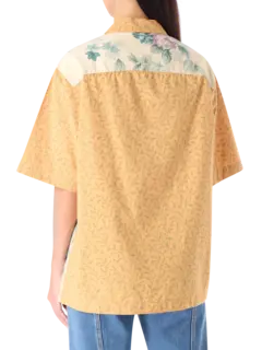 قميص بولينج من الكتان المعاد تدويره بنقشة زهور