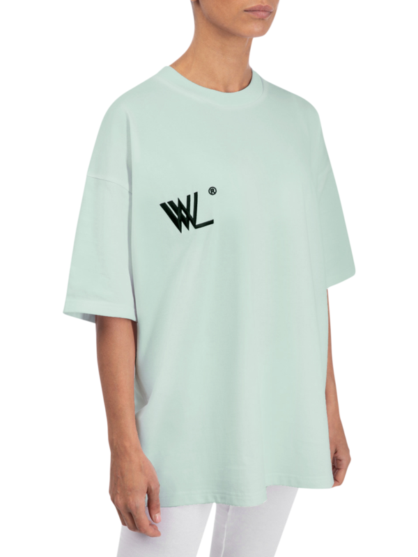 Women's Organic Cotton T-shirt in Mint with Logo Embroidery
