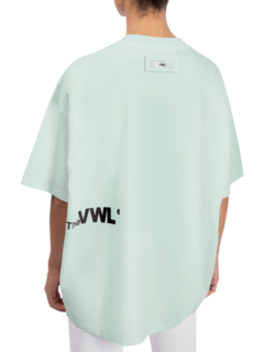 Women's Organic Cotton T-shirt in Mint with Logo Embroidery
