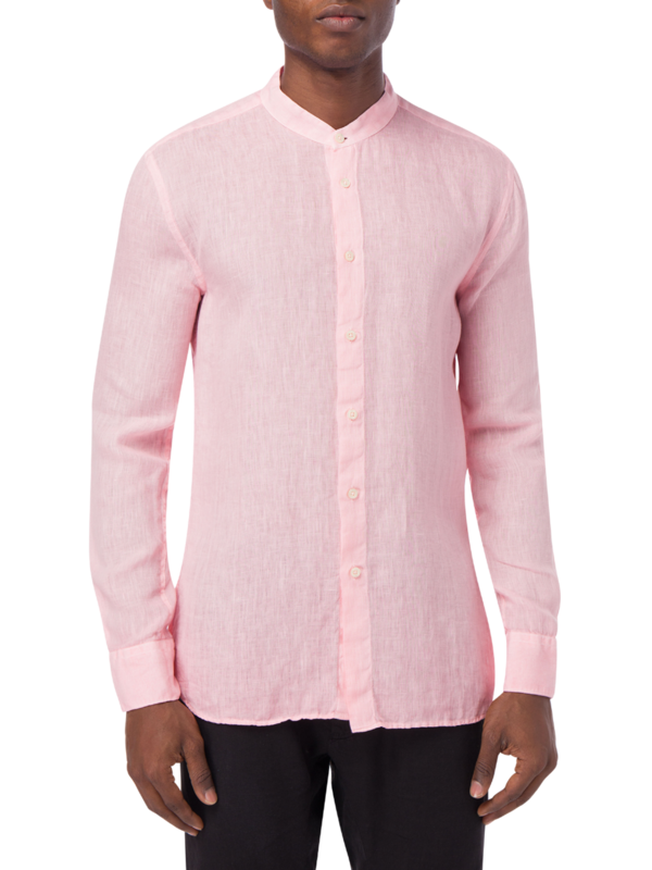 Linen slim fit long sleeve shirt