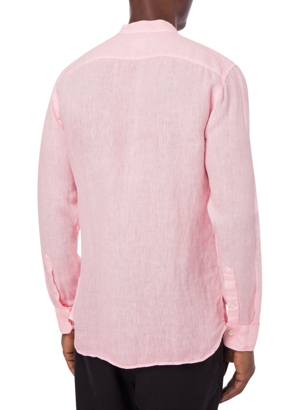Linen slim fit long sleeve shirt