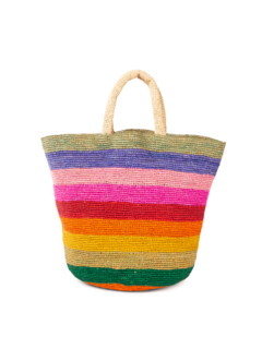SUNSET SMALL RAFFIA TOTE BAG