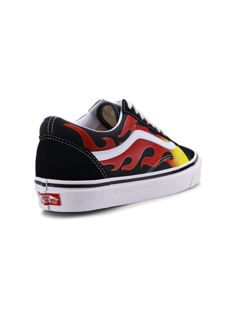 Black Sneakers With Fire Design