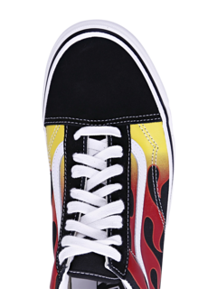 Black Sneakers With Fire Design