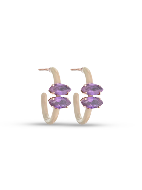 Marquise Cut Vine Hoops Earrings