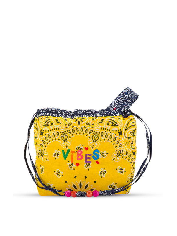 Maxi bucket bag yellow navy VIBES