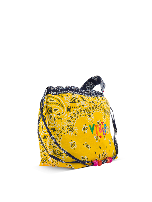 Maxi bucket bag yellow navy VIBES