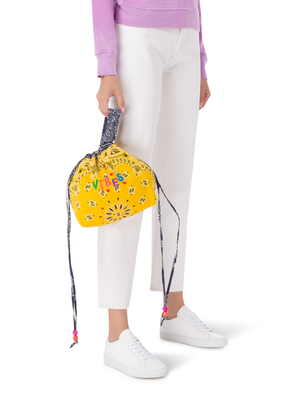 Maxi bucket bag yellow navy VIBES