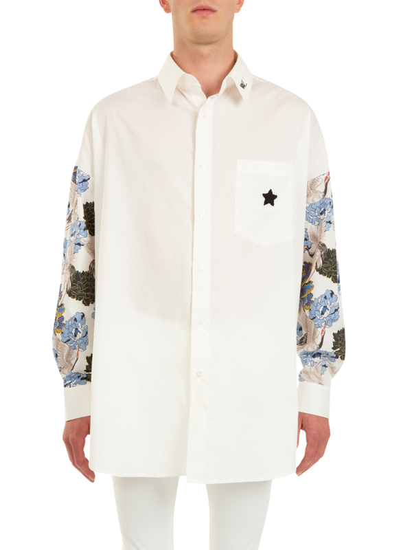 Men's Organic Cotton Popeline Heron Bird Shirt