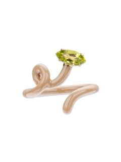 خاتم لولبي بتصميم كرمة بلون أزرق فاتح