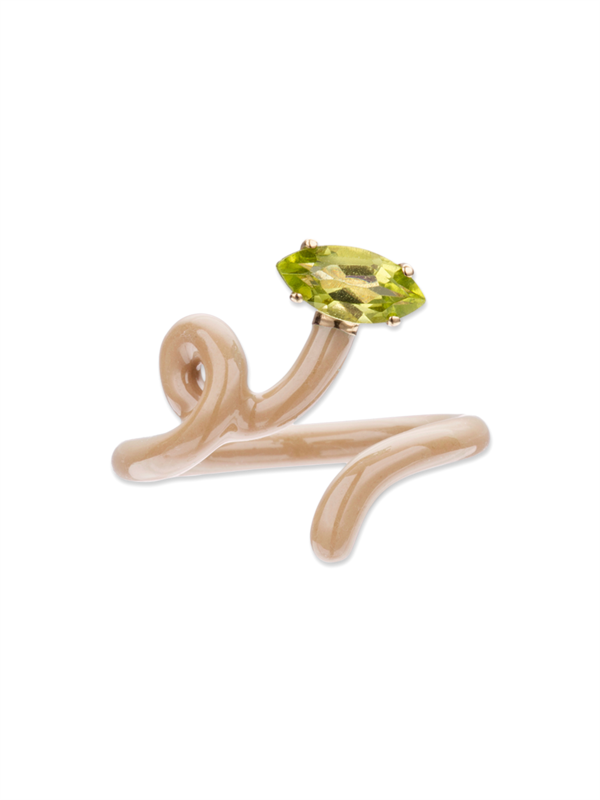 خاتم لولبي بتصميم كرمة بلون أزرق فاتح