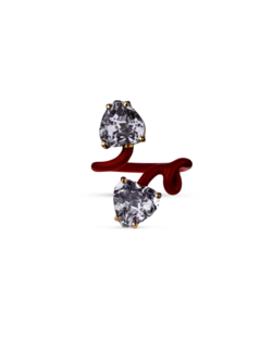 Double Heart Tendril Ring