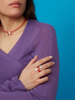 Double Heart Tendril Ring