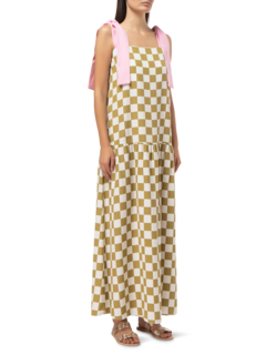 CARRE VINTAGE LONG DRESS WITH STRAPS