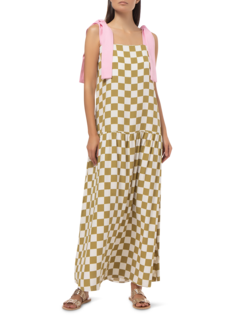 CARRE VINTAGE LONG DRESS WITH STRAPS