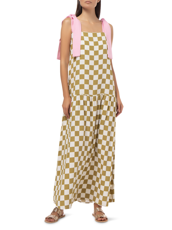 CARRE VINTAGE LONG DRESS WITH STRAPS