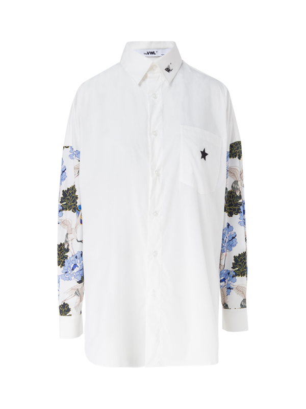 Women's Organic Cotton Popeline Heron Bird Shirt