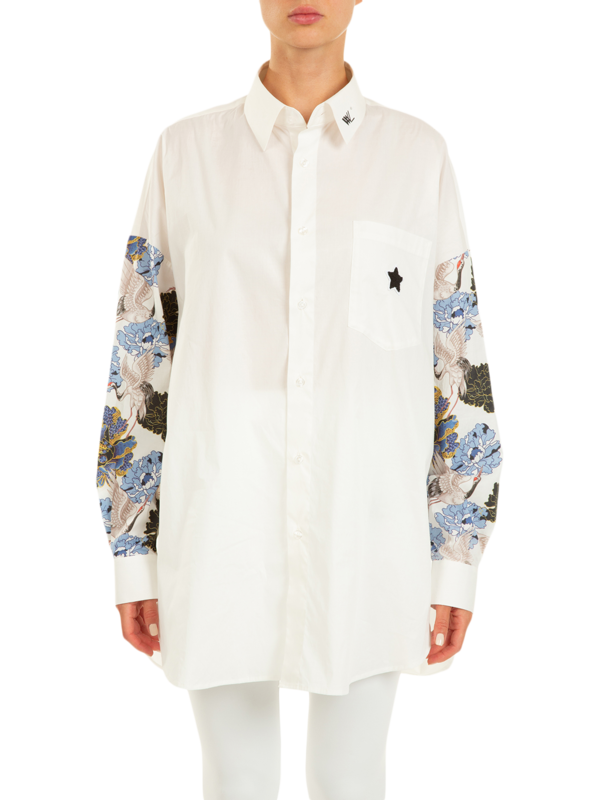 Women's Organic Cotton Popeline Heron Bird Shirt