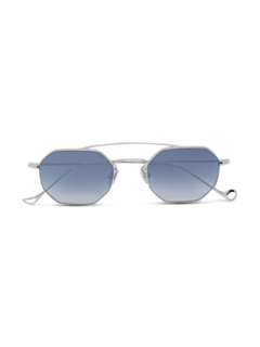 Versailles Silver Octagon Sunglasses With Gradient Blue Lenses