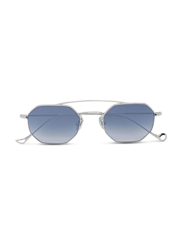 Versailles Silver Octagon Sunglasses With Gradient Blue Lenses