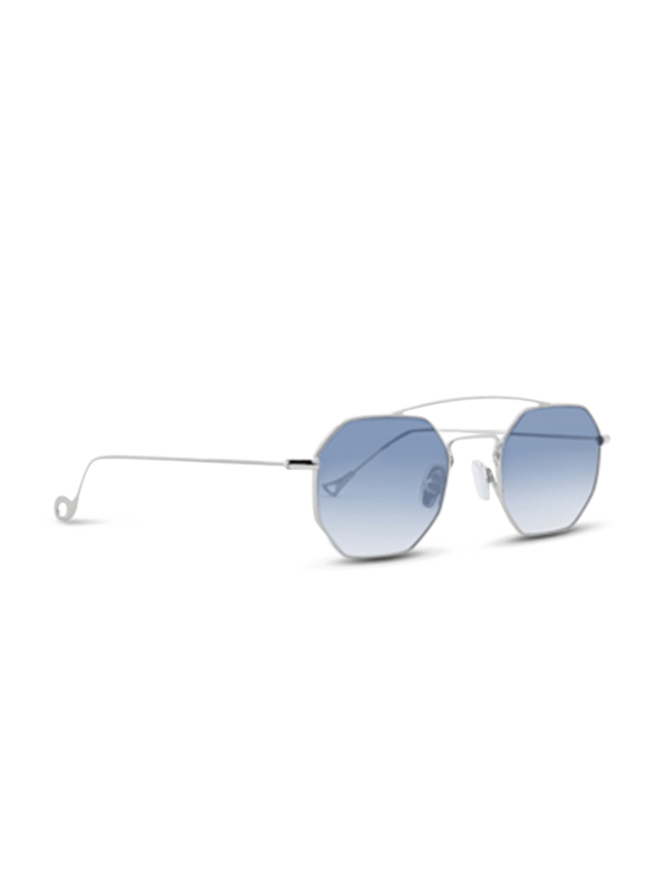 Versailles Silver Octagon Sunglasses With Gradient Blue Lenses