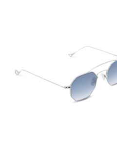 Versailles Silver Octagon Sunglasses With Gradient Blue Lenses