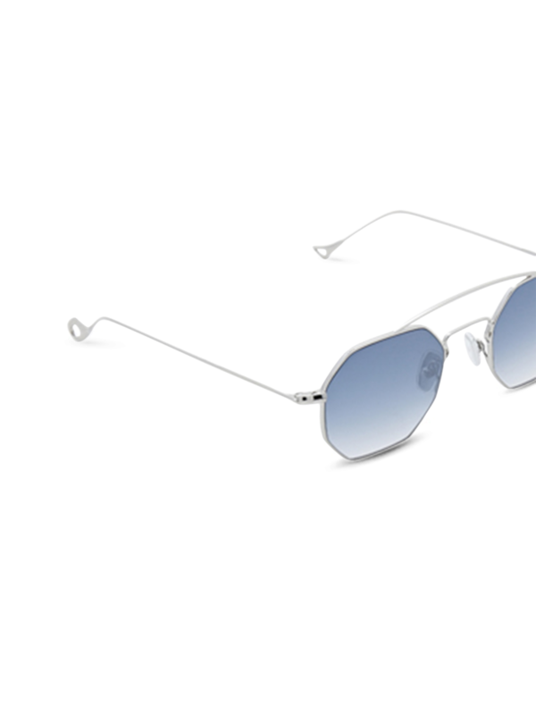 Versailles Silver Octagon Sunglasses With Gradient Blue Lenses