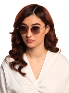 Versailles Silver Octagon Sunglasses With Grey Lenses