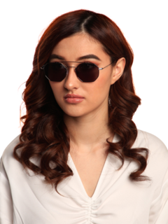 Versailles Gunpowder Octagon Sunglasses With Grey Lenses