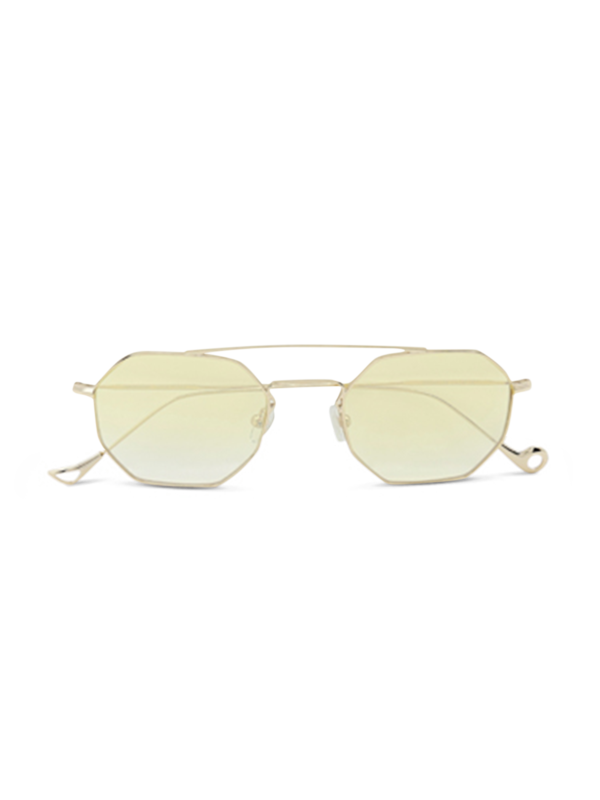 Versailles Silver Octagon Sunglasses With Gradient Yellow Lenses