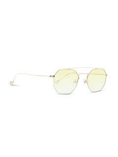 Versailles Silver Octagon Sunglasses With Gradient Yellow Lenses