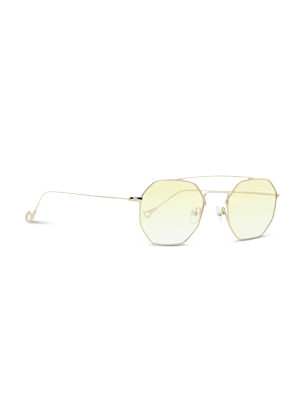 Versailles Silver Octagon Sunglasses With Gradient Yellow Lenses