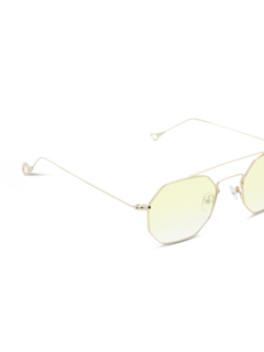 Versailles Silver Octagon Sunglasses With Gradient Yellow Lenses